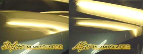 Paintless Dent removal hood dent